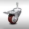 Service Caster 3 Inch SS Maroon Polyurethane 3/8 Inch Threaded Stem Caster Total Lock Brake SCC SCC-SSTSTTL20S314-PPUB-MRN-381615 - alternate 1
